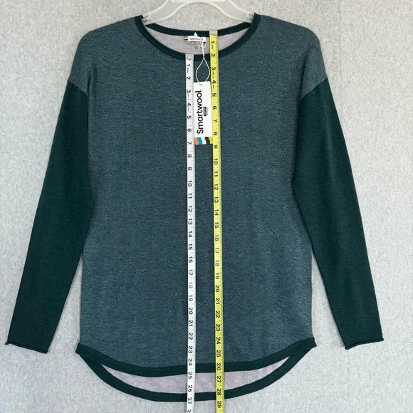 Smartwool Shadow Pine Colorblock Sweater Womens XS Mist Twilight Blue Marled - Picture 10 of 15
